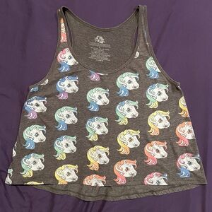 Hot Topic My Little Pony ombre grunge rainbow distressed relaxed fit tank top M